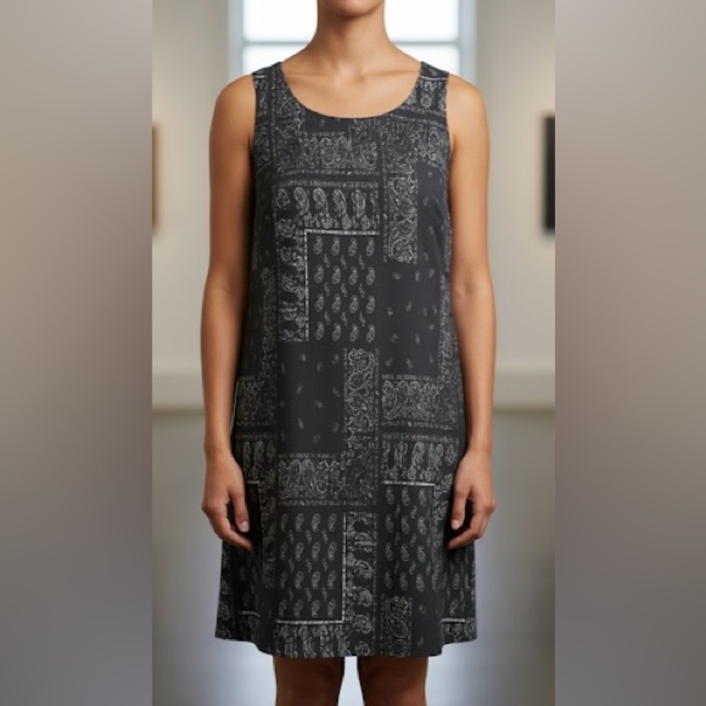 Simply Vera Vera Wang Black Patterned Midi Dress